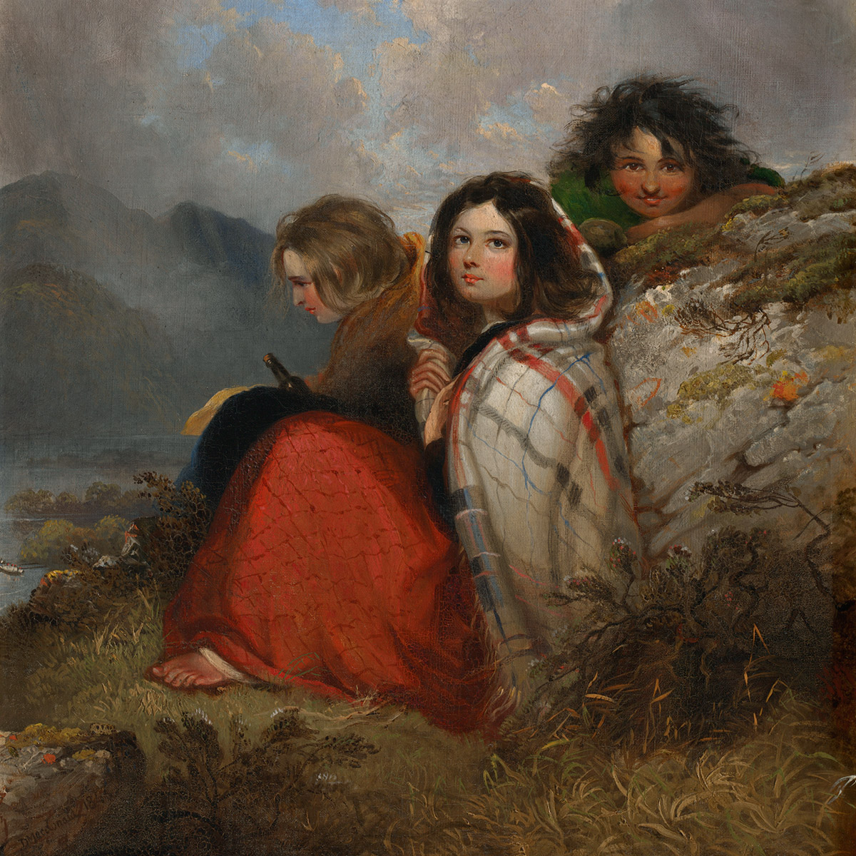 A painting entitled "Irish Peasant Children" by Daniel Macdonald